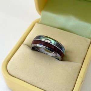 Martin & MacArthur Koa Eternity Ring Pau'a Stripe Size 7.5